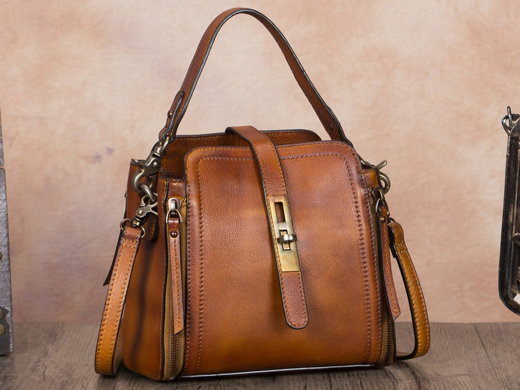 Handmade Vintage Crossbody Bag Leather Handbag