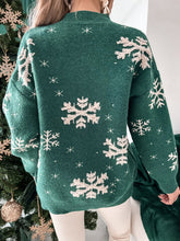 Load image into Gallery viewer, Christmas Sweater Knitted Fluffy Loose Casual  Snowflake Print Long Sleeves Pullover
