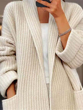 Load image into Gallery viewer, Beige Plain Long Sleeve Cardigan
