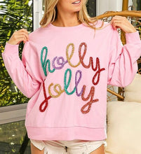 Load image into Gallery viewer, Holly Jolly Pink Christmas Sweatshirt
