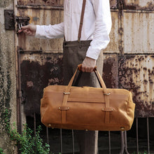 Load image into Gallery viewer, Vintage Mens Travel Weekender Leather Duffel Bag
