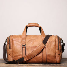 Load image into Gallery viewer, Men&#39;s Leather Travel Duffel Bag

