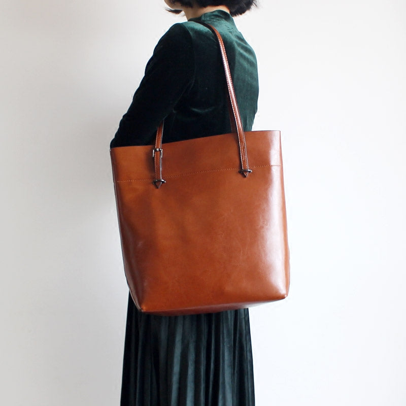 Simple Leather Tote Bag Shoulder Bag for Women