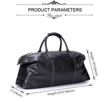 Load image into Gallery viewer, Black Full Grain Travel Weekender Duffel Bag for Men
