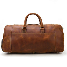 Load image into Gallery viewer, Vintage Men Leather Travel Weekender Duffel Bag

