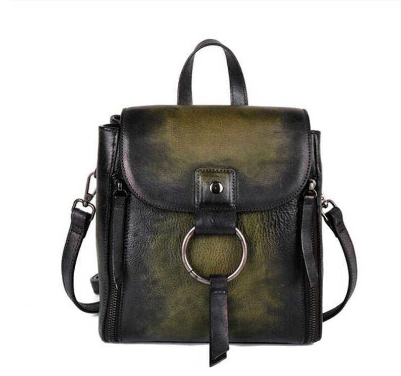 Retro Design Female High Quality Leather Rucksack Backpack