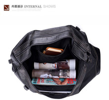 Load image into Gallery viewer, Black Full Grain Travel Weekender Duffel Bag for Men
