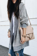 Load image into Gallery viewer, Oversized Grey Checkered Long Cardigan Sweater
