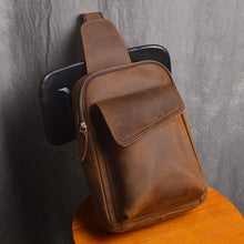Load image into Gallery viewer, Mens Shoulder Crossbody Leather Sling Bag
