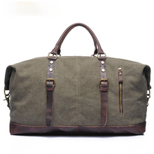 Load image into Gallery viewer, Men&#39;s Travel Canvas Leather Duffel Bag
