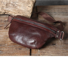 Load image into Gallery viewer, Cowhide Leather Sling Bag for Men
