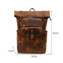 Load image into Gallery viewer, Handmade Men&#39;s Leather School Backpack
