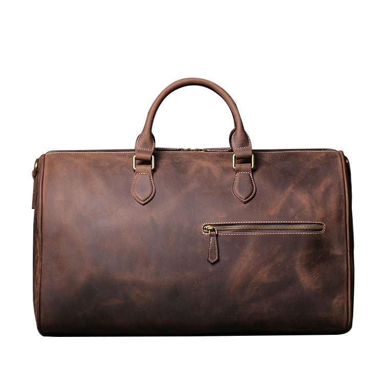 Cowhide Leather Overnight Travel Weekender Duffel Bag