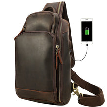 Load image into Gallery viewer, Leather Sling Crossbody Shoulder Bag
