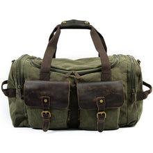 Load image into Gallery viewer, Casual Men&#39;s Large Storage Leather Canvas Travel Weekender Duffel Bag
