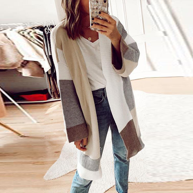 Geometry Color Block Cardigan