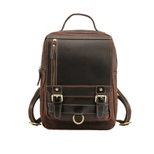 Load image into Gallery viewer, Mens Convertible Leather School Backpack Sling Bag

