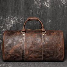 Load image into Gallery viewer, Brown Cowhide Travel Duffel Weekender Bag for Men
