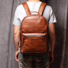 Load image into Gallery viewer, Full Grain Leather Backpack, Men Travel Backpack
