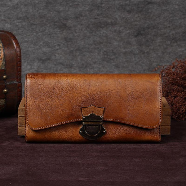 Women's Trifold Leather Long Wallet Purse Clutch