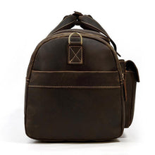Load image into Gallery viewer, Dark Brown Full Grain Leather Travel Weekender Duffel Bag
