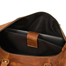 Load image into Gallery viewer, Travel Weekender Leather Duffel Bag With Shoe Pocket
