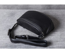 Load image into Gallery viewer, Black Leather Crossbody Sling Bag for Men

