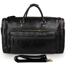 Load image into Gallery viewer, Black Large Trave Weekender Leather Duffel Bag

