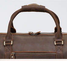 Load image into Gallery viewer, Leather Large Travel Weekender Duffel Bag with Laptop Compartment
