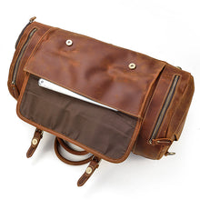 Load image into Gallery viewer, Vintage Men Leather Travel Weekender Duffel Bag
