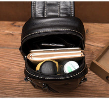 Load image into Gallery viewer, Classic Zipper Leather Sling Bag
