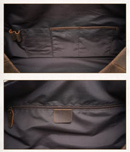 Load image into Gallery viewer, Leather Large Travel Weekender Duffel Bag with Laptop Compartment
