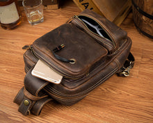 Load image into Gallery viewer, Vintage Leather Sling School Backpack for Men
