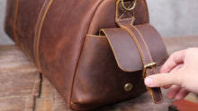 Load image into Gallery viewer, Travel Leather Weekender Bag for Men Full-Open
