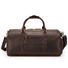 Load image into Gallery viewer, Leather Large Travel Weekender Duffel Bag with Laptop Compartment
