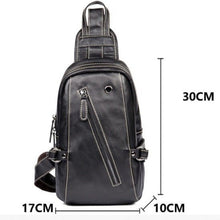 Load image into Gallery viewer, Classic Zipper Leather Sling Bag
