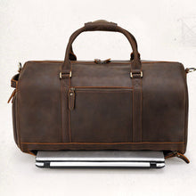 Load image into Gallery viewer, Leather Large Travel Weekender Duffel Bag with Laptop Compartment
