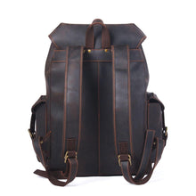 Load image into Gallery viewer, Dark Coffee Leather Full Grain School Backpack
