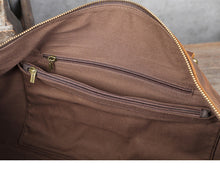 Load image into Gallery viewer, Travel Leather Weekender Bag for Men Full-Open
