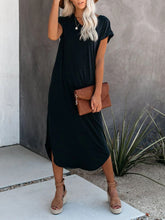 Load image into Gallery viewer, Black Simple Shift Midi Dress
