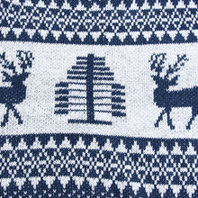 Load image into Gallery viewer, Blue Geometry Elk Jacquard Sweater
