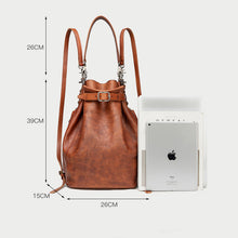 Load image into Gallery viewer, Brown Large Leather Backpack
