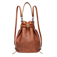 Load image into Gallery viewer, Brown Large Leather Backpack
