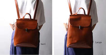 Load image into Gallery viewer, Classic Button Convertible Leather Backpack Bag School Purse Small Backpack for Women

