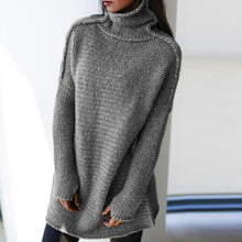 Load image into Gallery viewer, Grey High Neck Long Sleeve Sweater
