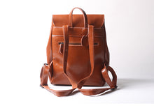 Load image into Gallery viewer, Brown Leather Backpack for Women Men
