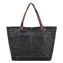 Load image into Gallery viewer, Gemma Waxed Canvas Full Grain Leather Tote Bag
