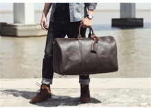 Load image into Gallery viewer, Full Grain Leather Weekender Travel Duffel Luggage Bag
