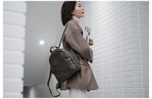Load image into Gallery viewer, Small Leather Backpack Ladies Leather Rucksack for Women
