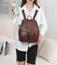 Load image into Gallery viewer, Black Leather Backpack Purse Ladies Leather Rucksack Bag For Women
